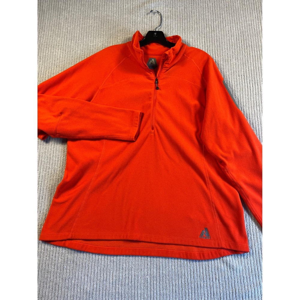 Eddie Bauer First Ascent Womens Tall XXL Orange High Vis 1/4 Zip Fleece Pullover